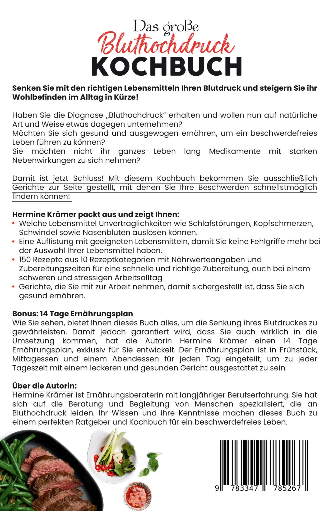 Rückseite: 9783347785267 | Das große Bluthochdruck Kochbuch - Mit 150 leckeren und gesunden...