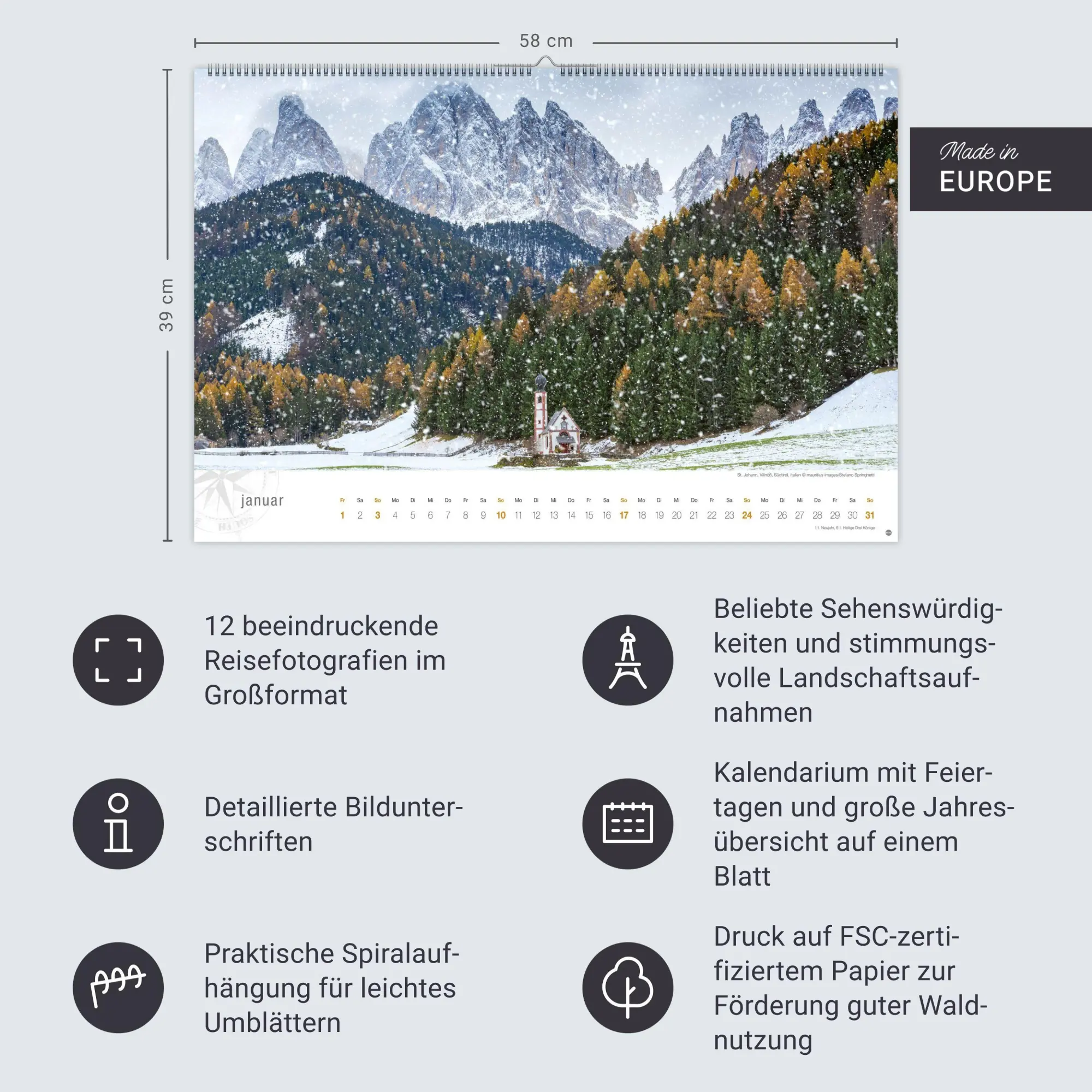 Bild: 9783756415267 | Südtirol Globetrotter Kalender 2027 - Von romantischen Tälern und...