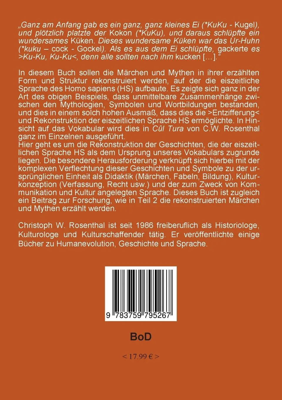 Rückseite: 9783759795267 | Vom Wunder und Abenteuer des Lebens | Christoph W. Rosenthal | Buch