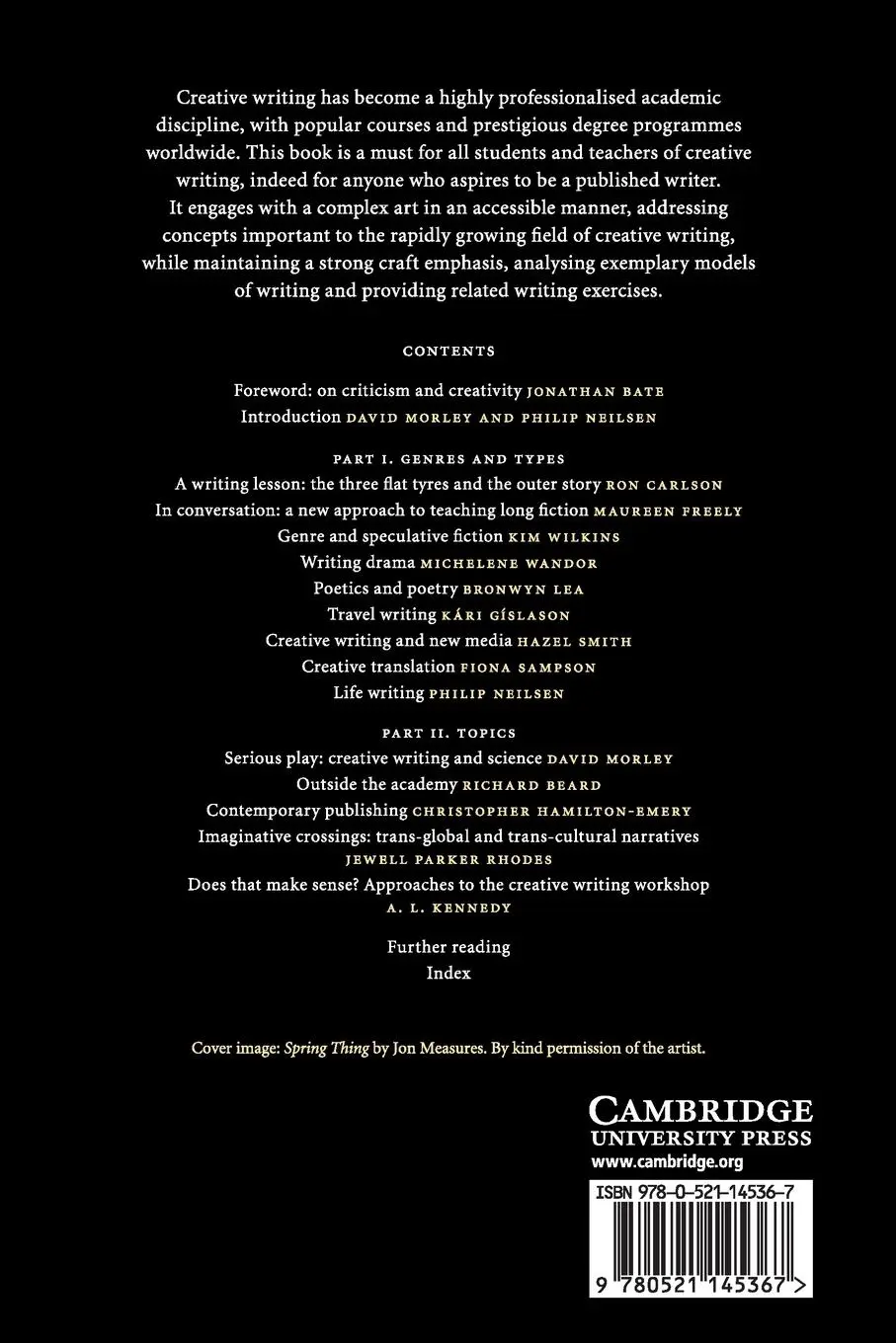 Rückseite: 9780521145367 | The Cambridge Companion to Creative Writing | David Morley (u. a.)