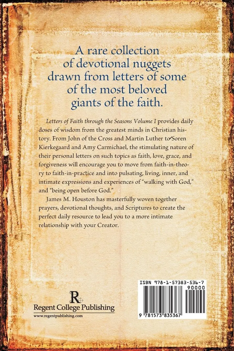 Rückseite: 9781573835367 | Letters of Faith through the Seasons, Volume 1 | James M. Houston