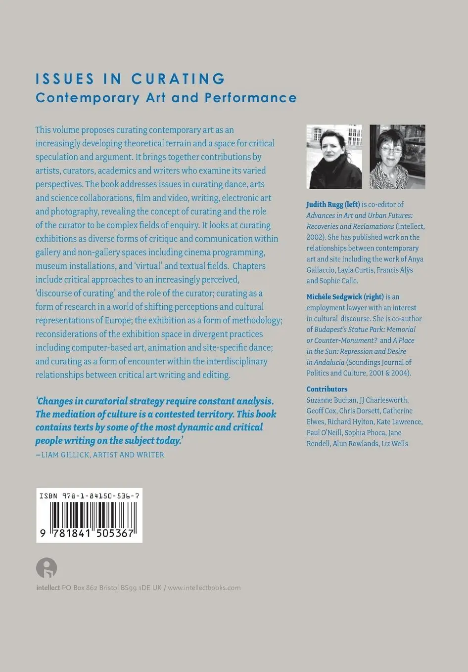 Rückseite: 9781841505367 | Issues in Curating Contemporary Art and Performance | Rugg (u. a.)