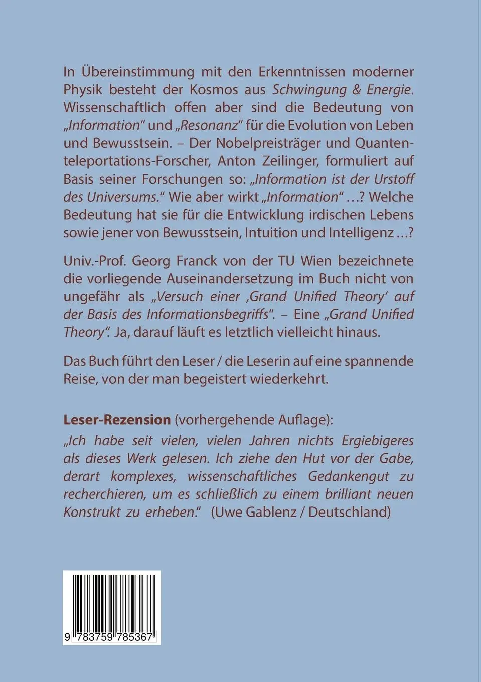 Rückseite: 9783759785367 | In-forma-tion / Band 1 | Klaus Podirsky | Taschenbuch | 200 S. | 2024
