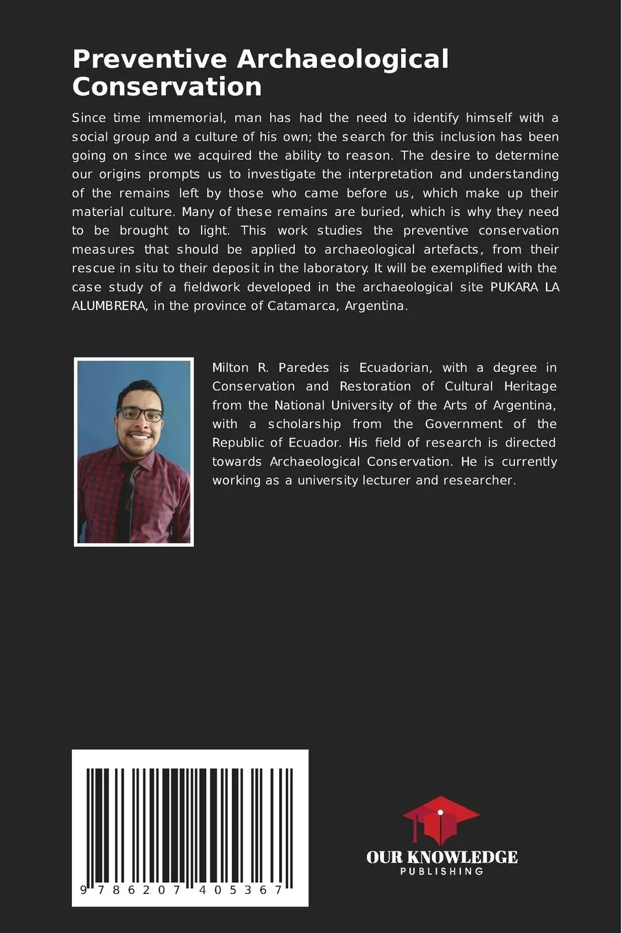 Rückseite: 9786207405367 | Preventive Archaeological Conservation | Milton R. Paredes Nuñez