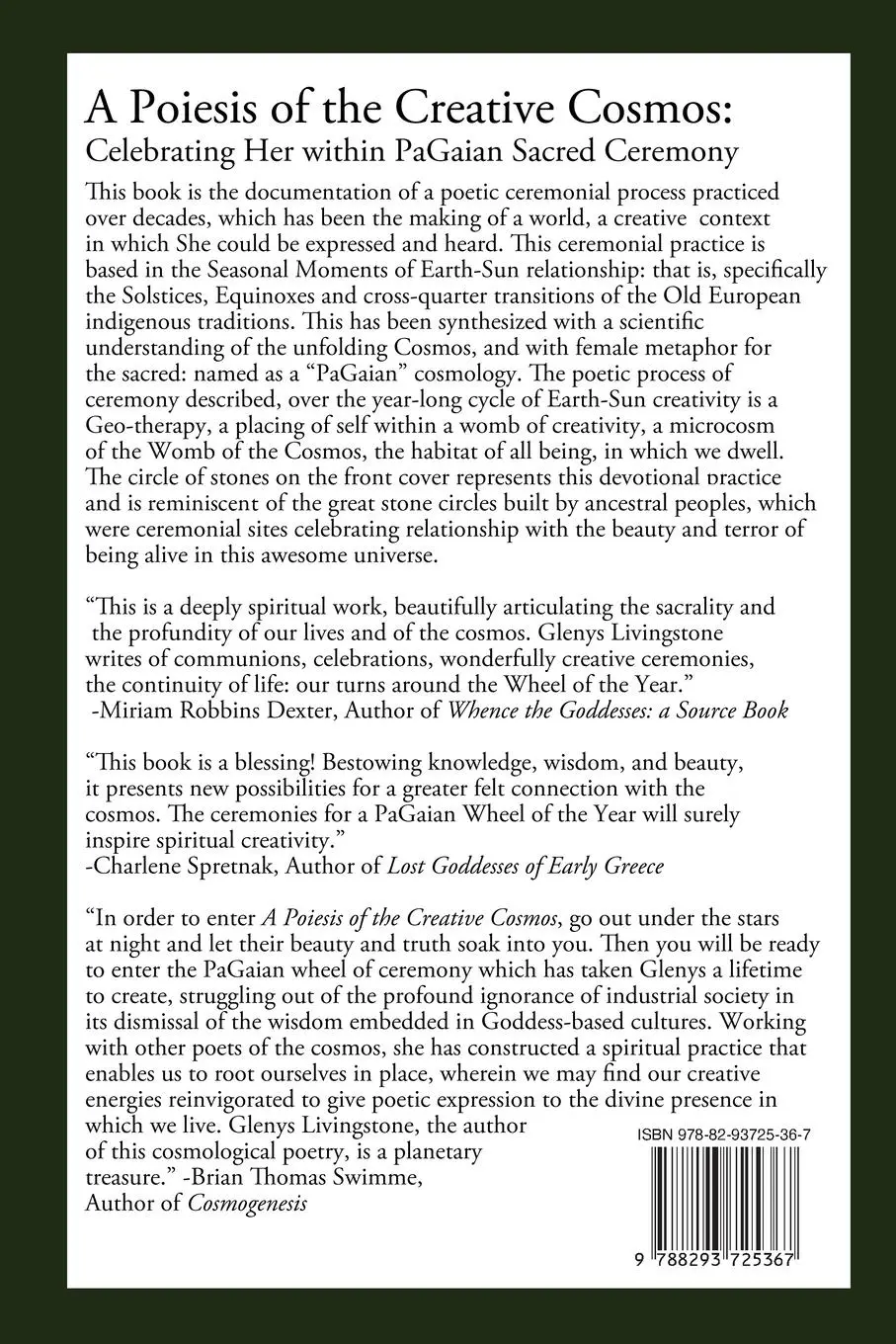 Rückseite: 9788293725367 | A Poiesis of the Creative Cosmos | Glenys Livingstone | Taschenbuch