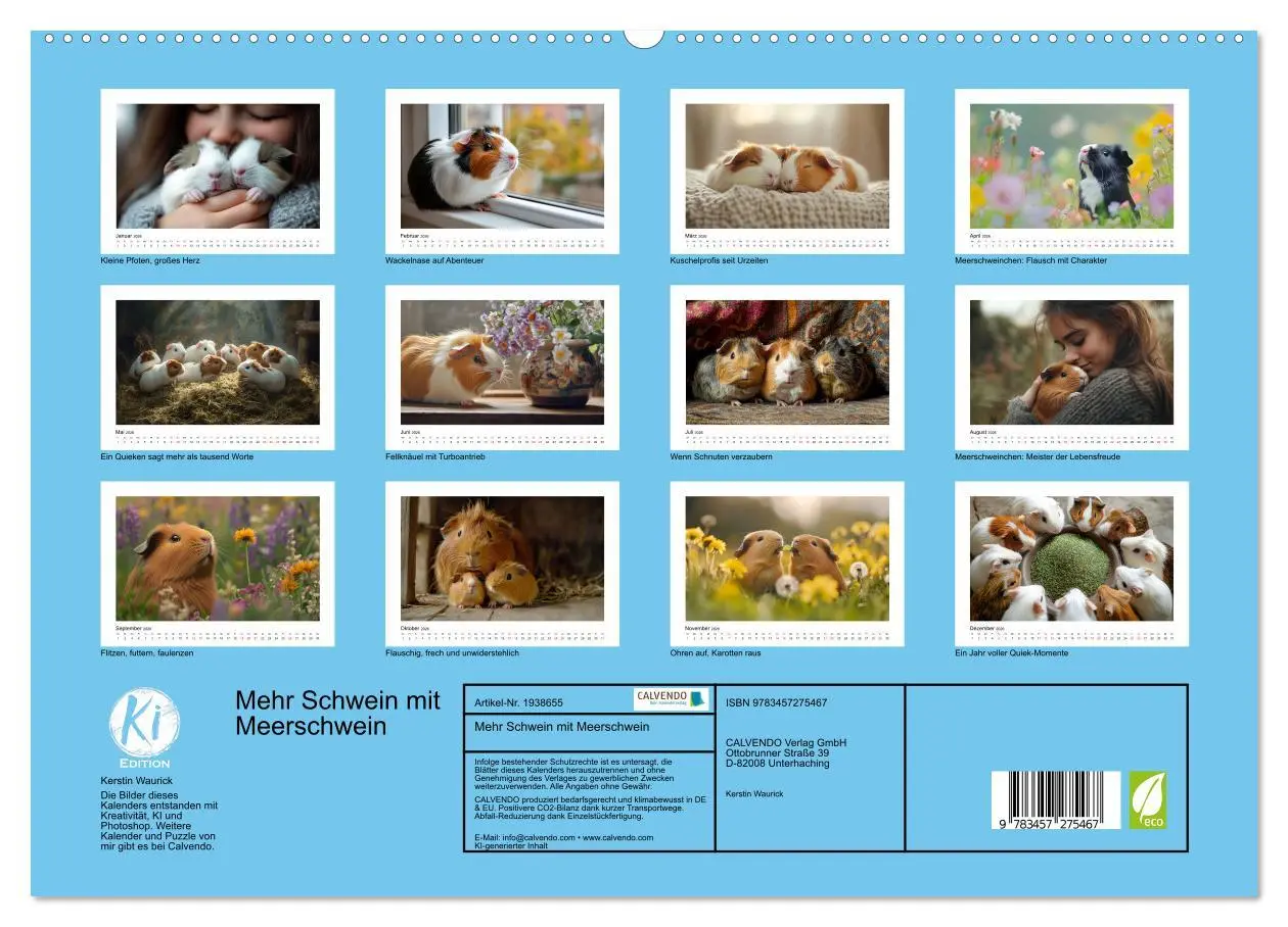 Bild: 9783457275467 | Mehr Schwein mit Meerschwein (hochwertiger Premium Wandkalender...