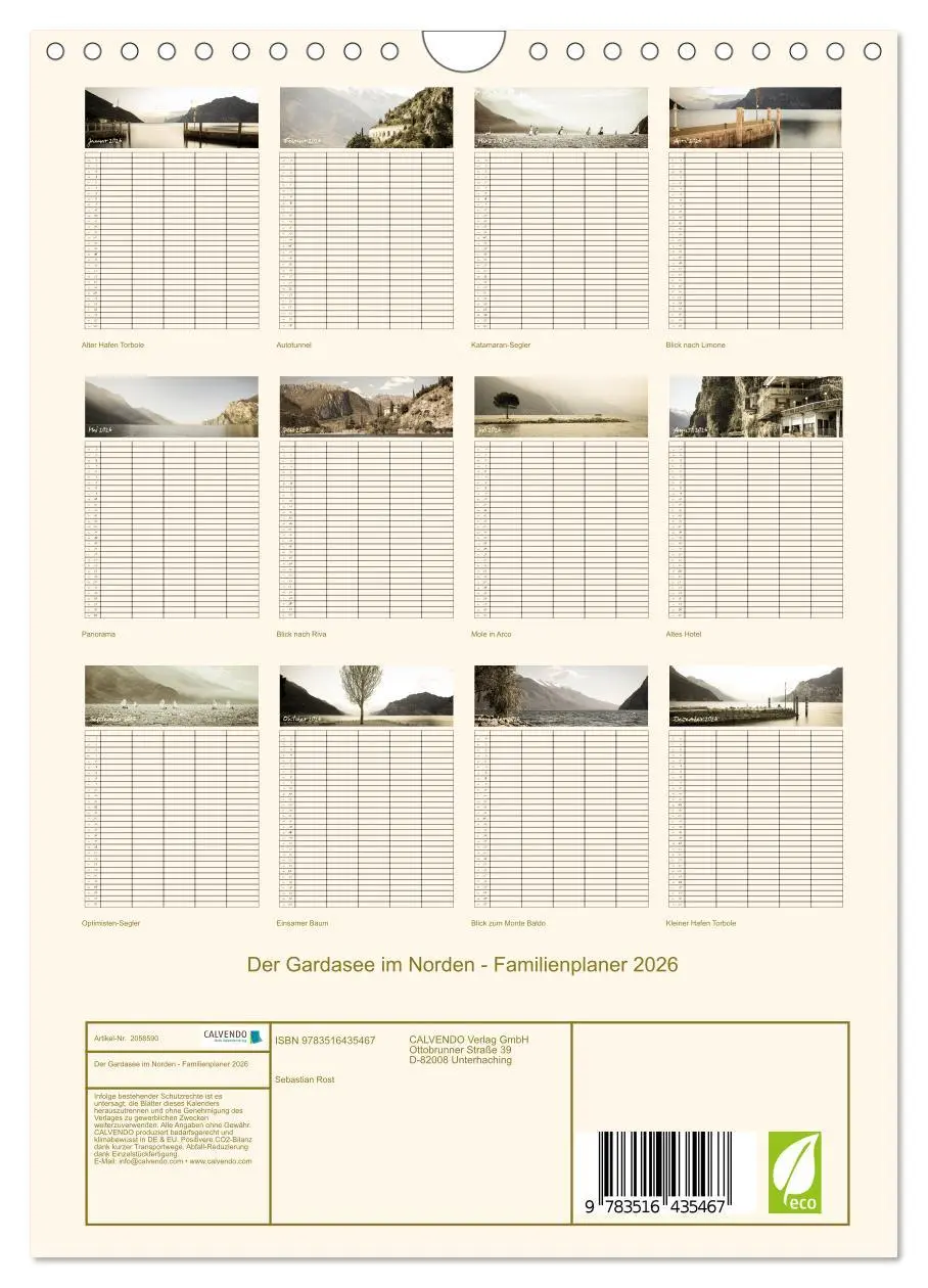 Bild: 9783516435467 | Der Gardasee im Norden - Familienplaner 2026 (Wandkalender 2026 DIN...