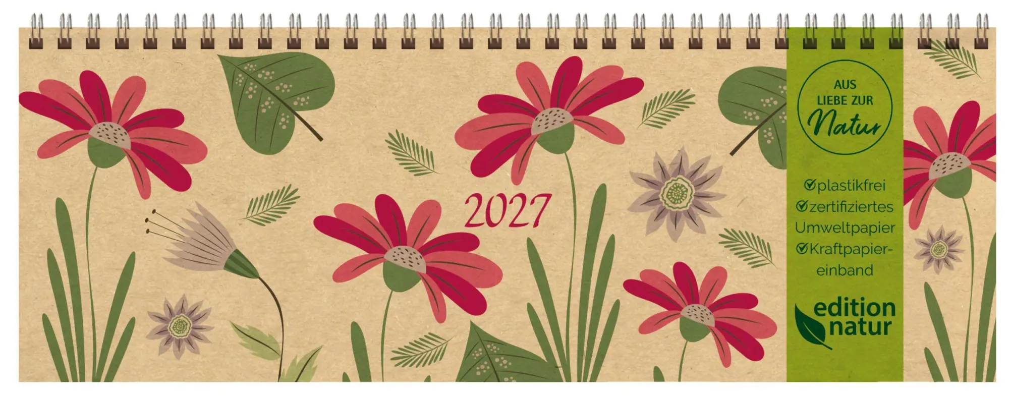 Cover: 9783819305467 | Tischquerkalender Edition Natur Flowers 2027 | Korsch Verlag | 128 S.