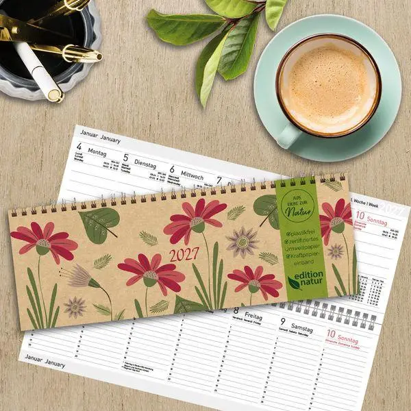 Bild: 9783819305467 | Tischquerkalender Edition Natur Flowers 2027 | Korsch Verlag | 128 S.