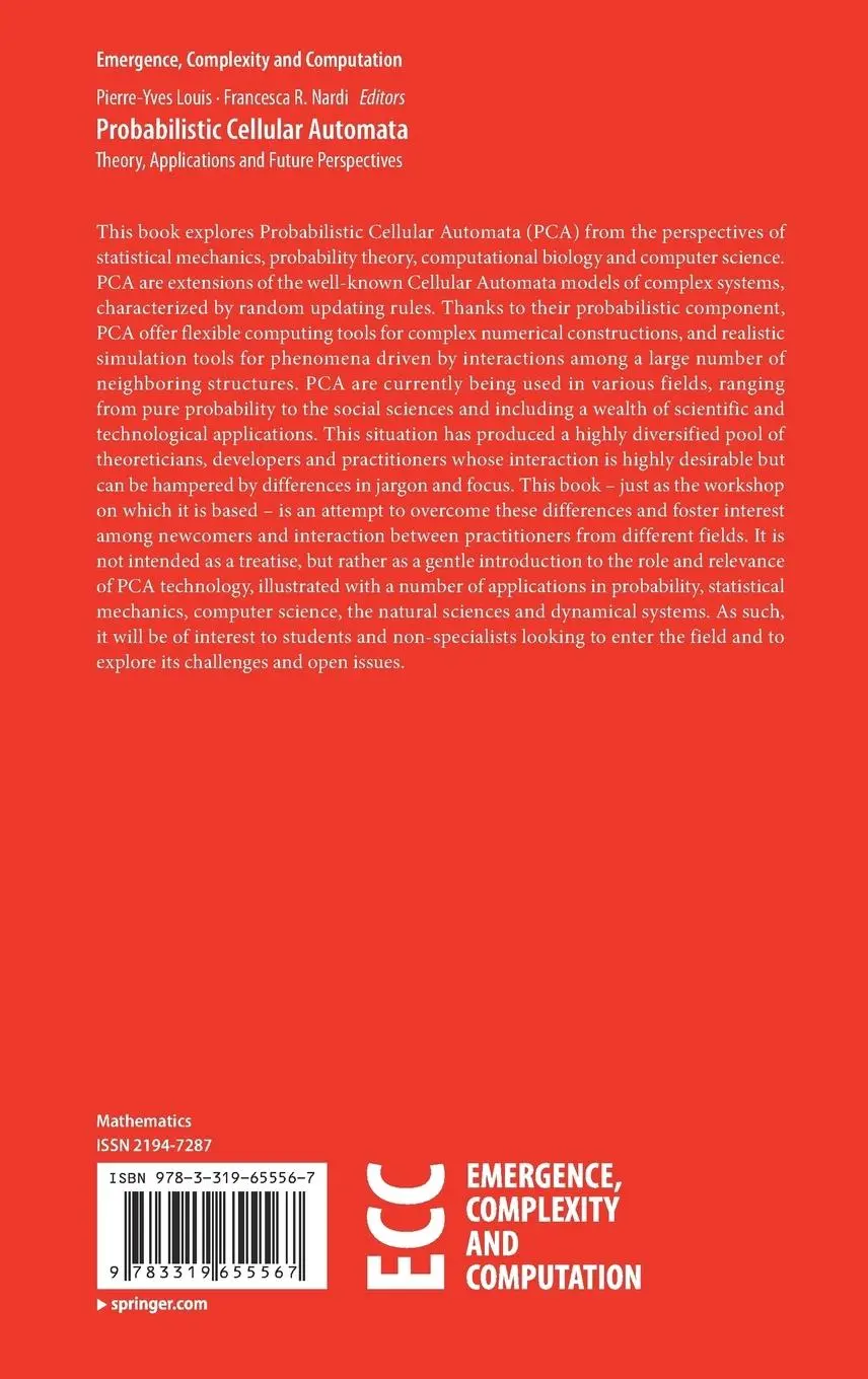 Rückseite: 9783319655567 | Probabilistic Cellular Automata | Francesca R. Nardi (u. a.) | Buch