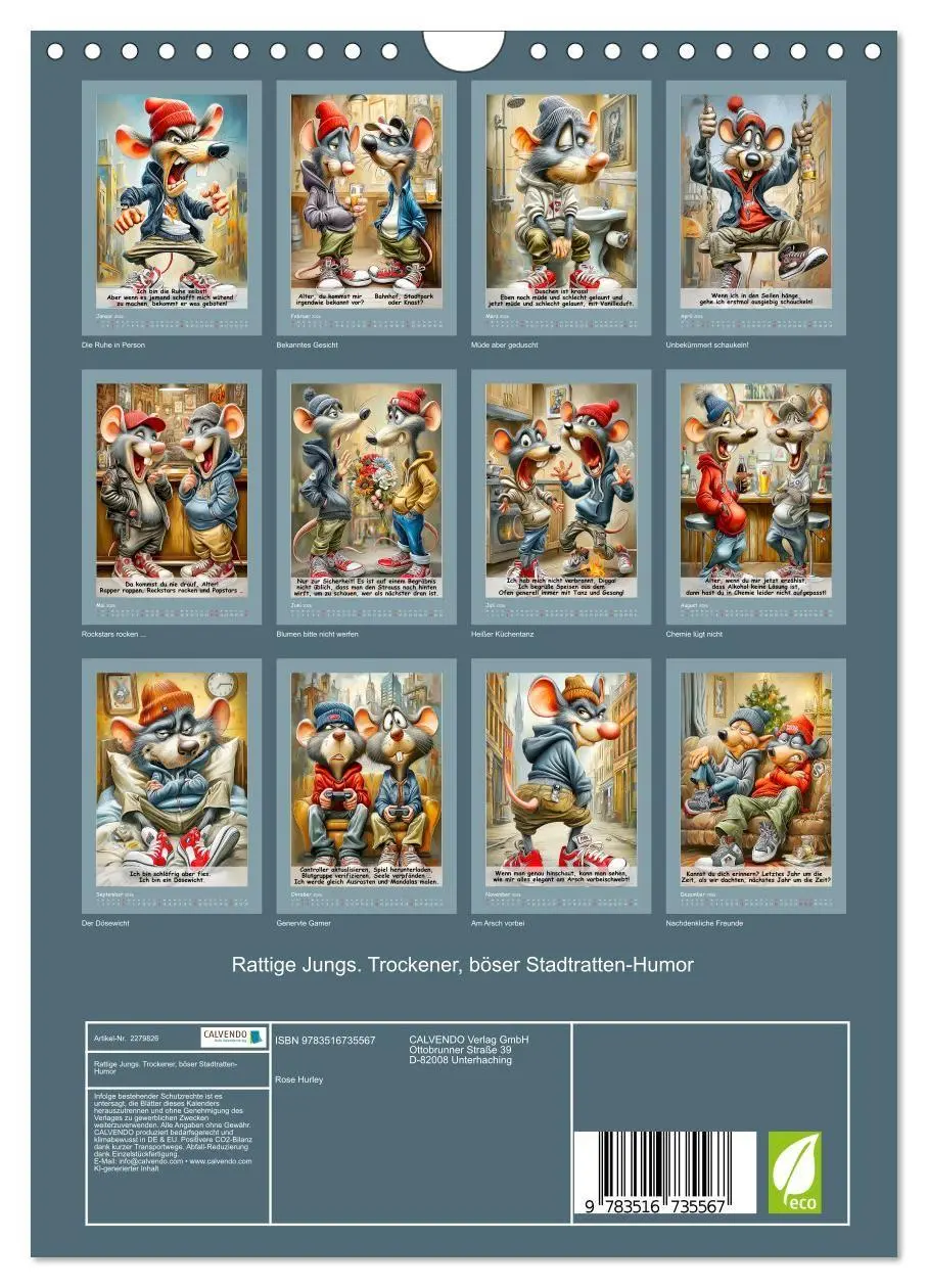 Bild: 9783516735567 | Rattige Jungs. Trockener, böser Stadtratten-Humor (Wandkalender...