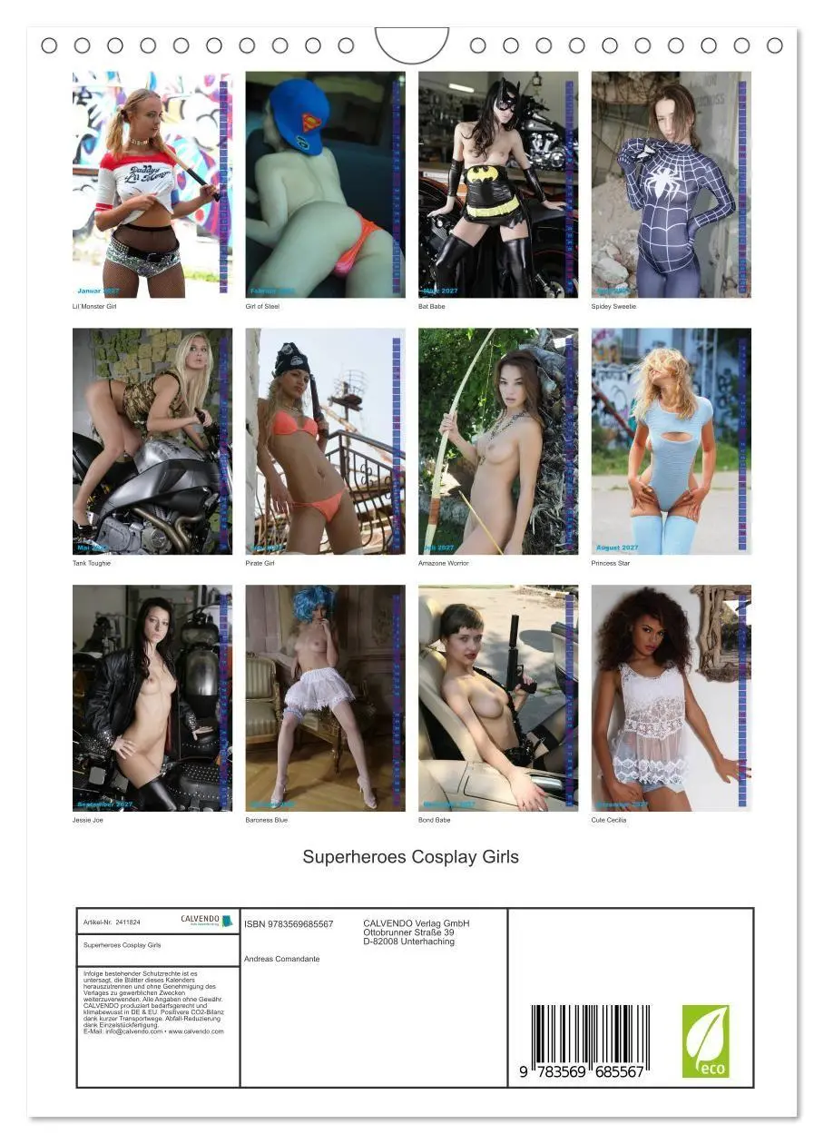 Bild: 9783569685567 | Superheroes Cosplay Girls (Wandkalender 2027 DIN A4 hoch), CALVENDO...