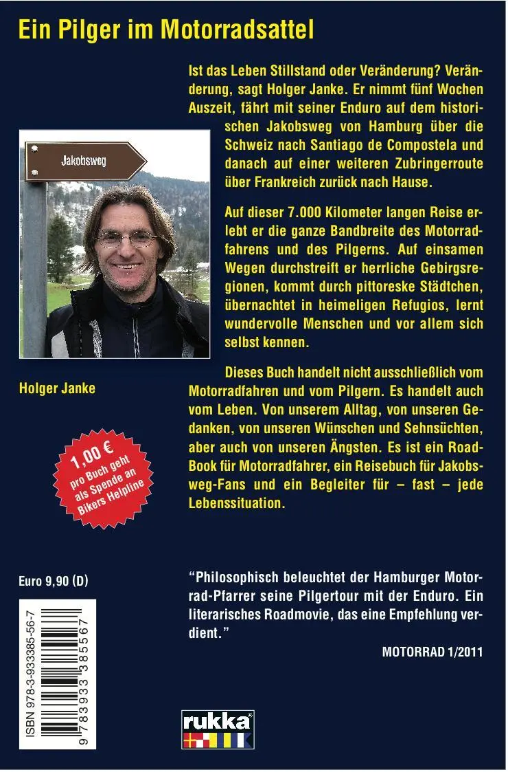 Rückseite: 9783933385567 | Jakobsweg | Holger Janke | Taschenbuch | 216 S. | Deutsch | 2010