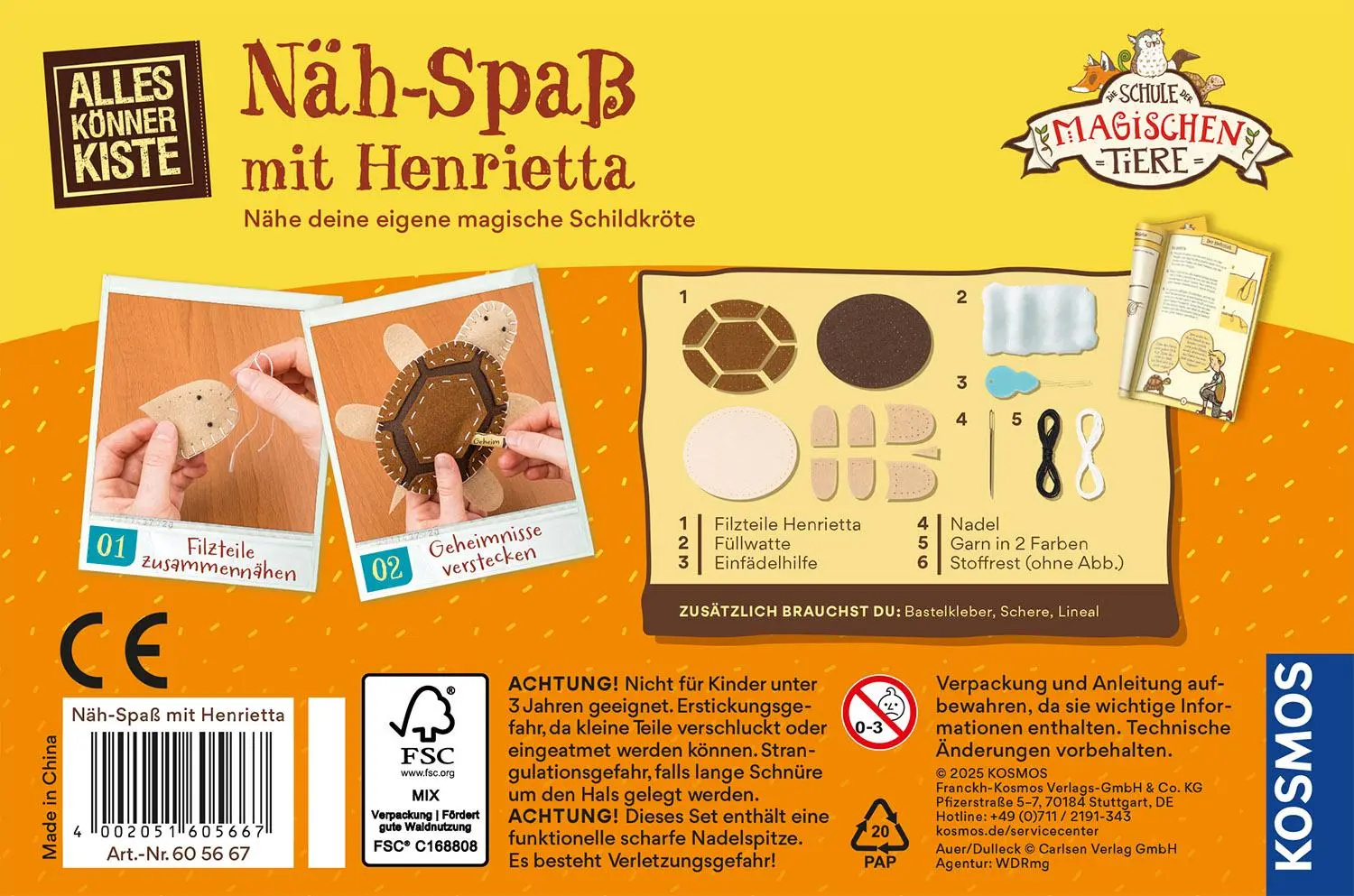 Rückseite: 4002051605667 | Näh-Spaß mit Henrietta | Bastel-Set | Spiel | 605667 | Deutsch | 2025