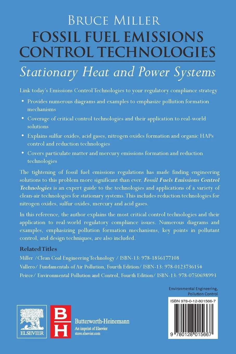 Rückseite: 9780128015667 | Fossil Fuel Emissions Control Technologies | Bruce Miller | Buch