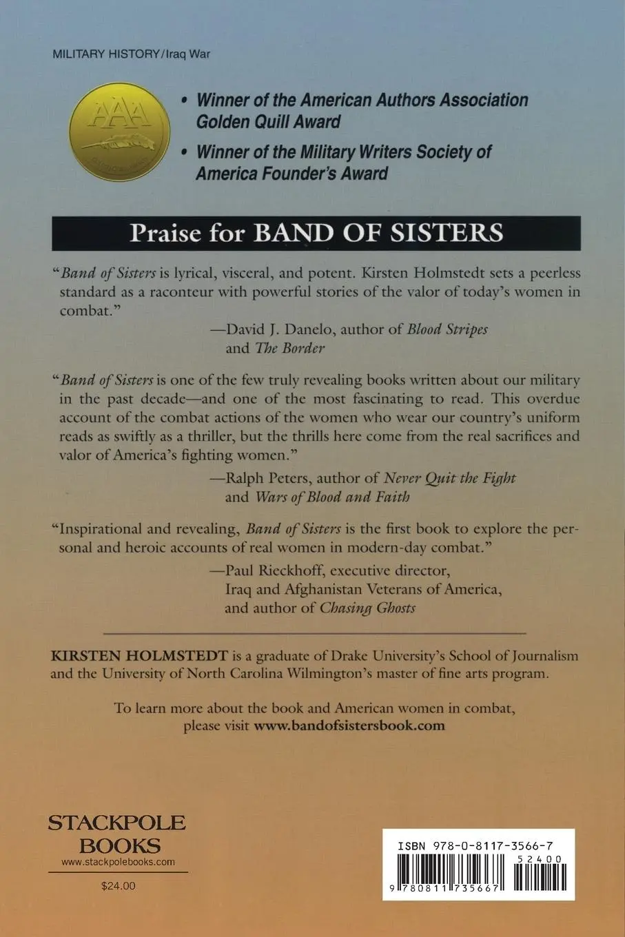 Rückseite: 9780811735667 | Band of Sisters | American Women at War in Iraq | Kirsten Holmstedt