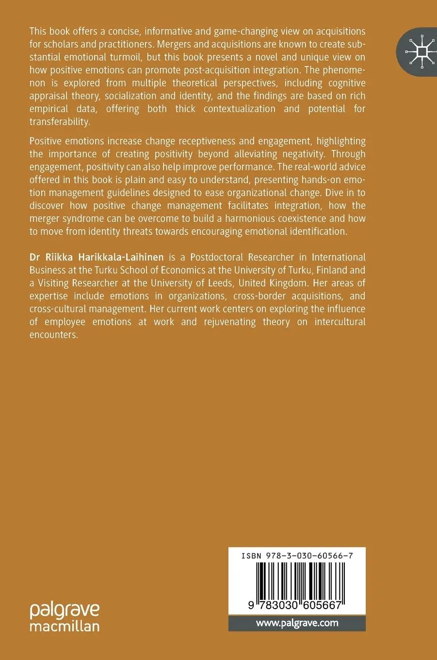 Rückseite: 9783030605667 | Managing Emotions in Organizations | Riikka Harikkala-Laihinen | Buch