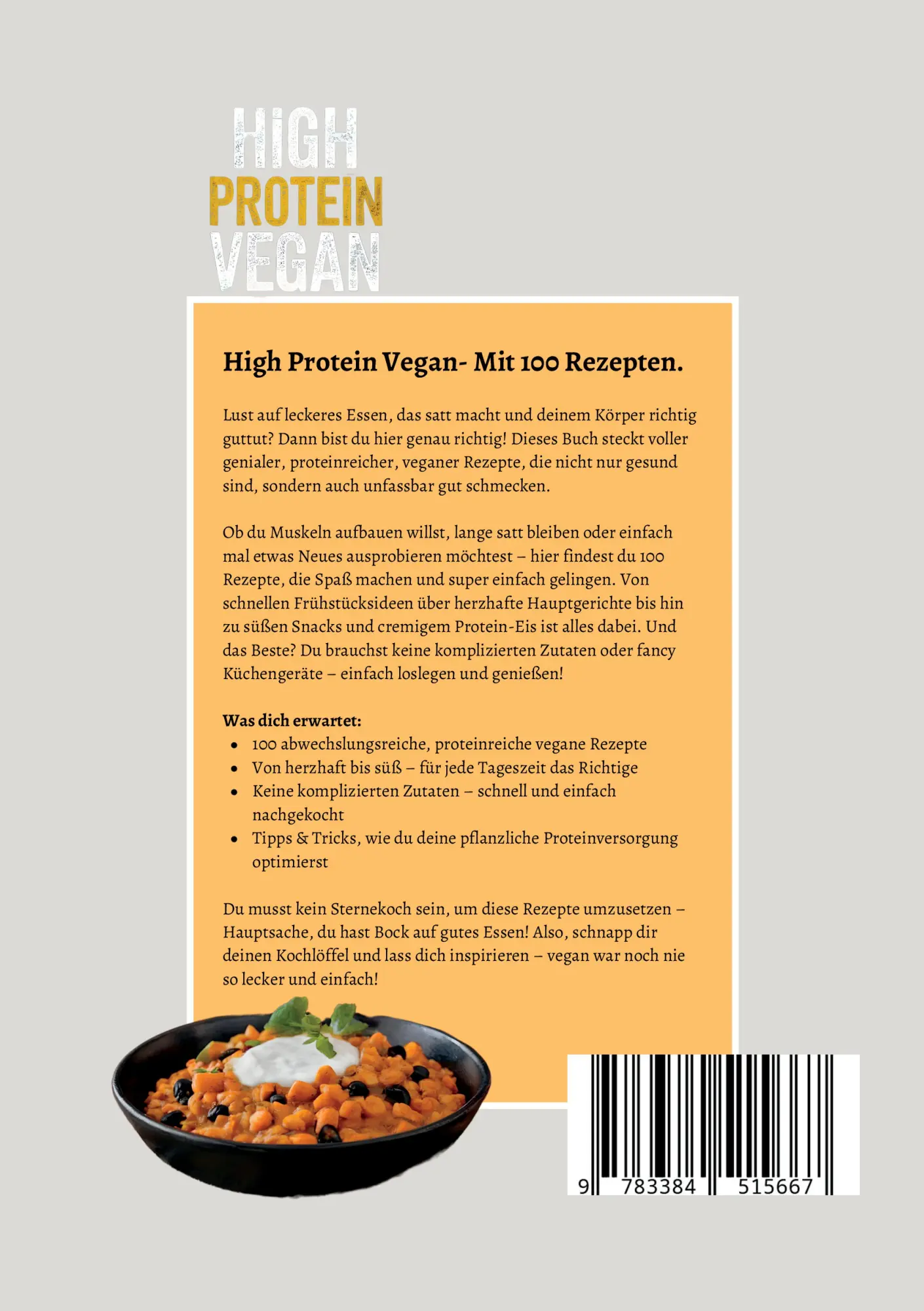 Rückseite: 9783384515667 | High Protein Kochbuch Vegan-100 Rezepte | Benny Ohlscheidt | Buch