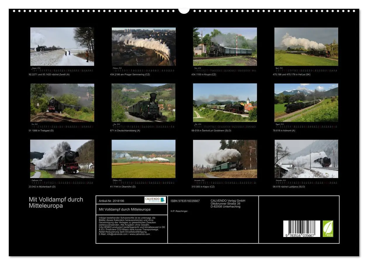 Bild: 9783516035667 | Mit Volldampf durch Mitteleuropa (hochwertiger Premium Wandkalender...