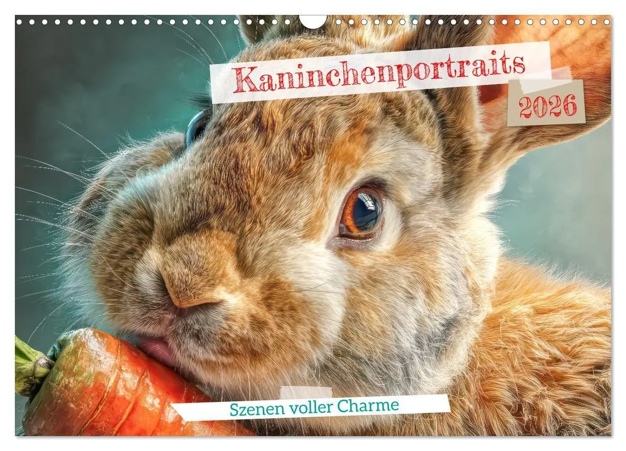 Cover: 9783516725667 | Kaninchenportraits - Szenen voller Charme (Wandkalender 2026 DIN A3...
