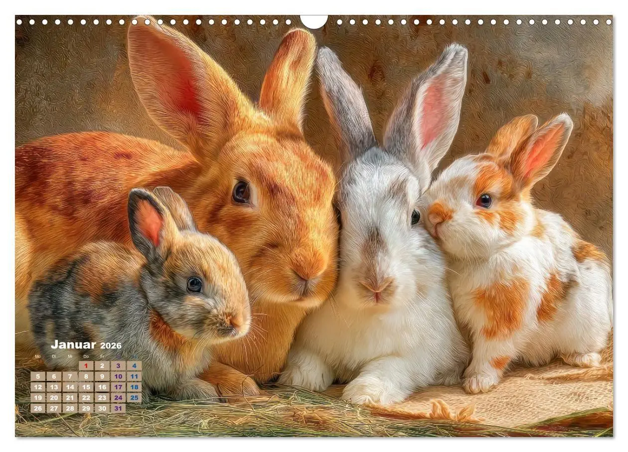 Bild: 9783516725667 | Kaninchenportraits - Szenen voller Charme (Wandkalender 2026 DIN A3...