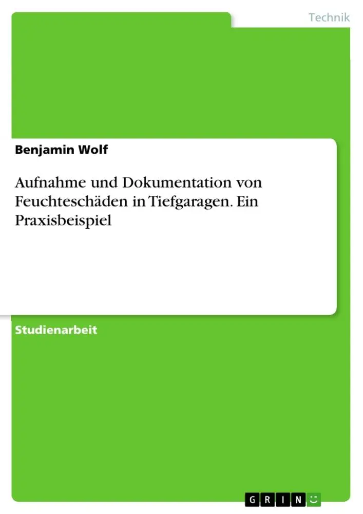 Cover: 9783656935667 | Aufnahme und Dokumentation von Feuchteschäden in Tiefgaragen. Ein...
