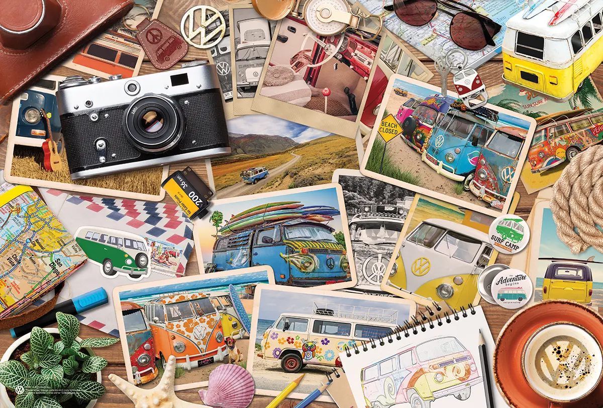 Bild: 628136655767 | VW Bus Road Trips - Puzzle Dose | Spiel | In Spielebox | 8551-5576