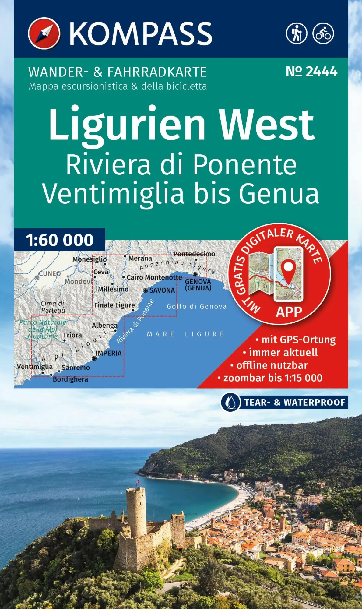 Cover: 9783991545767 | KOMPASS Wanderkarte 2444 Ligurien West - Riviera di Ponente,...