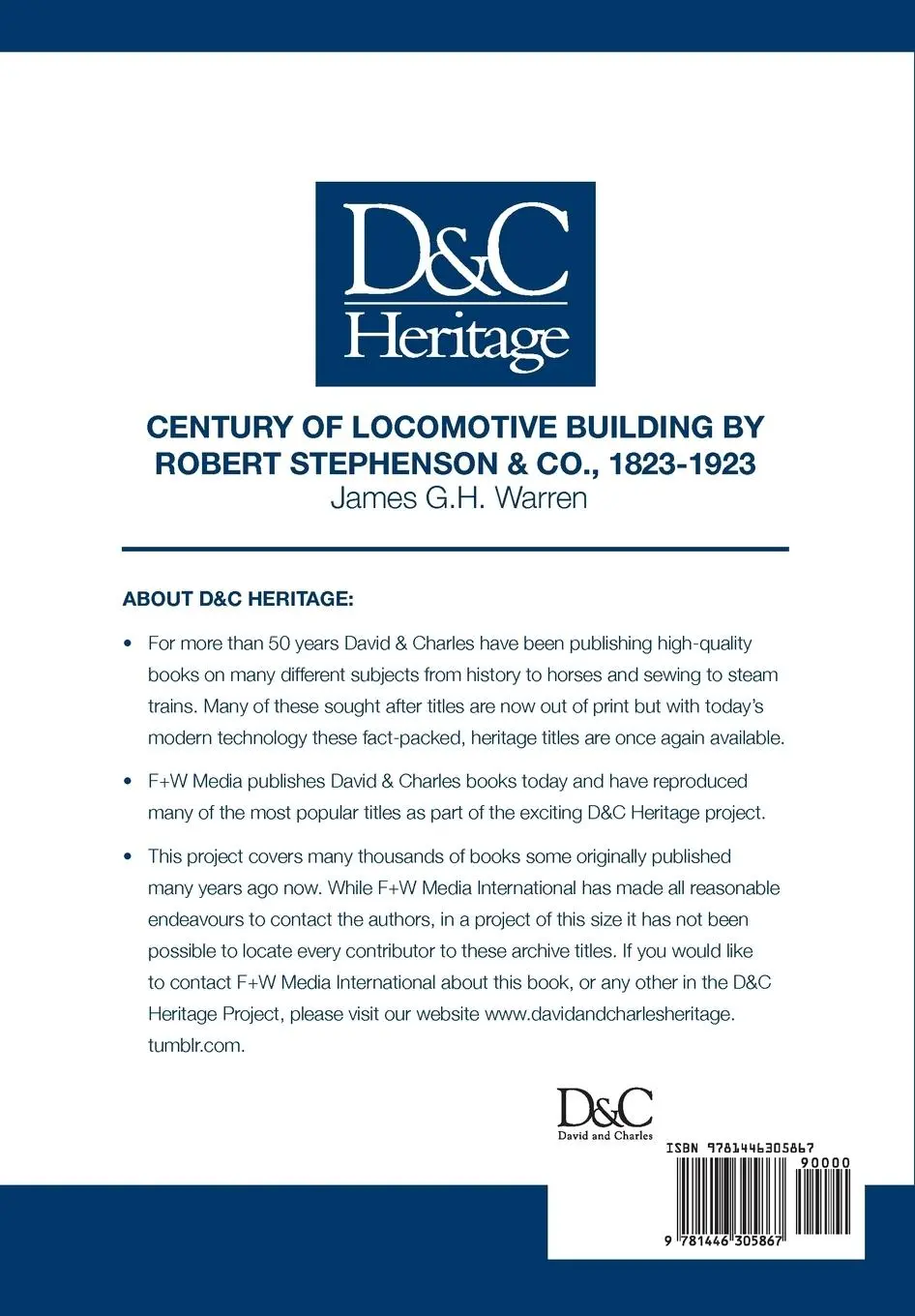 Rückseite: 9781446305867 | A Century of Locomotive Building | By Robert Stephenson &amp; Co 1823/1923