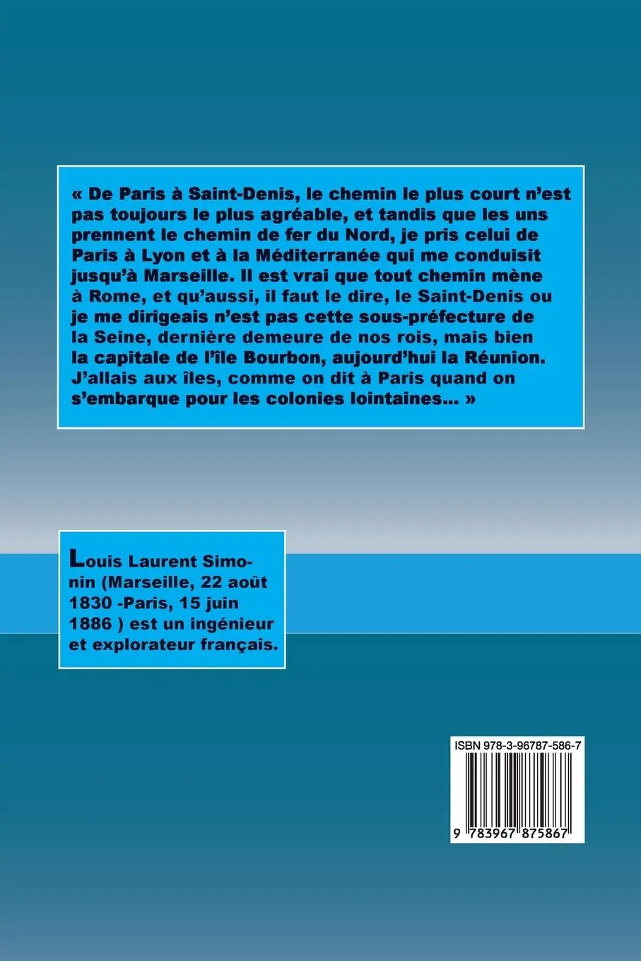 Rückseite: 9783967875867 | Voyage à l'île de la Réunion | Louis Simonin | Taschenbuch | 2020