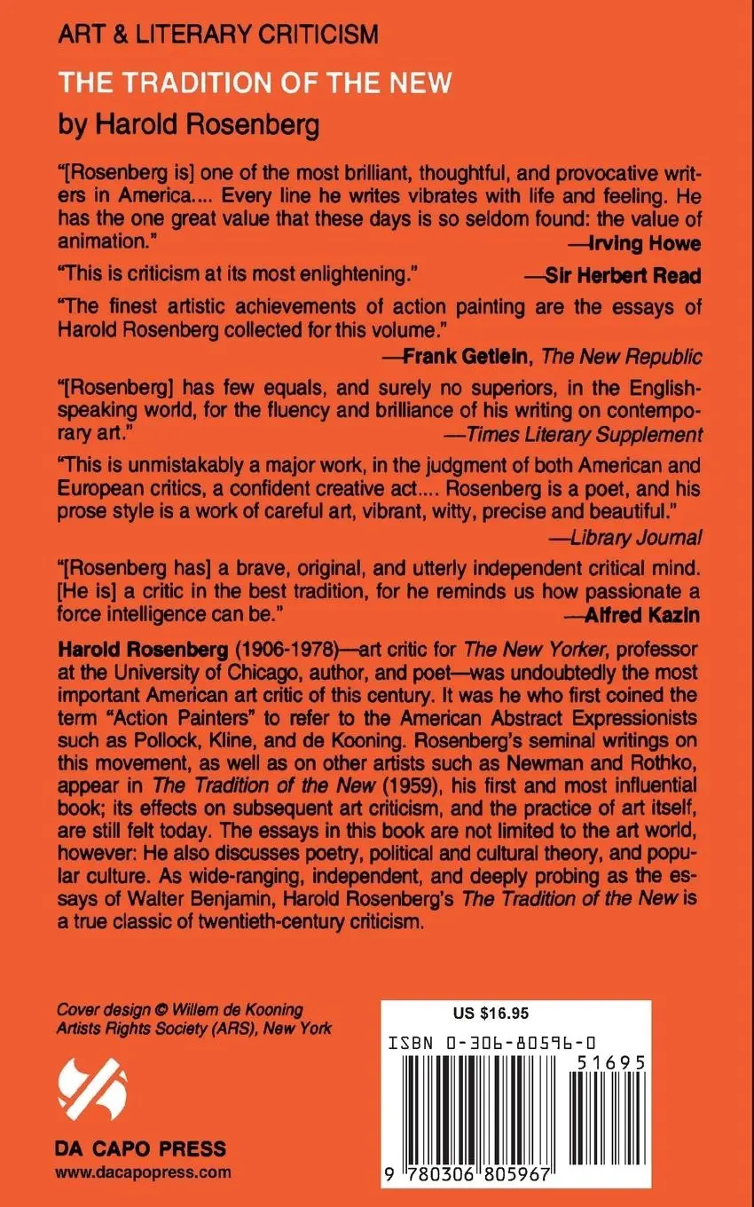 Rückseite: 9780306805967 | The Tradition Of The New | Harold Rosenberg | Taschenbuch | Englisch