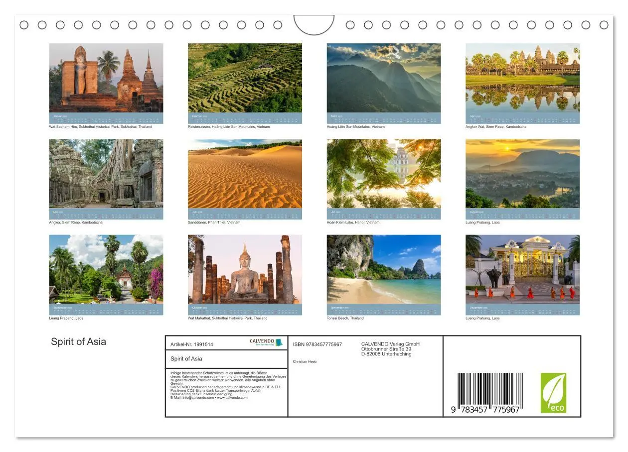 Bild: 9783457775967 | Spirit of Asia (Wandkalender 2026 DIN A4 quer), CALVENDO...