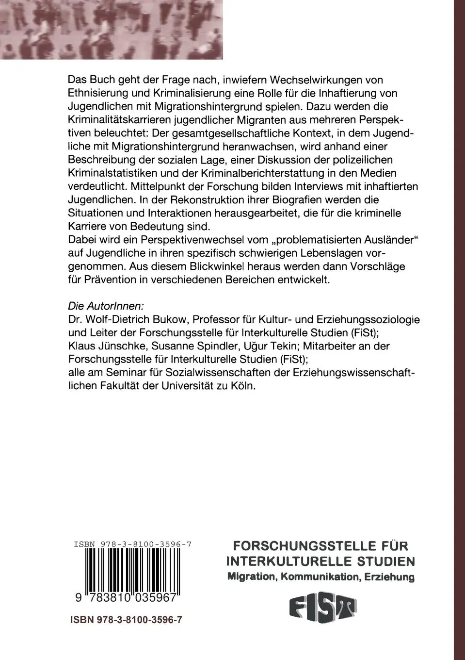 Rückseite: 9783810035967 | Ausgegrenzt, eingesperrt und abgeschoben | Wolf-Dietrich Bukow (u. a.)