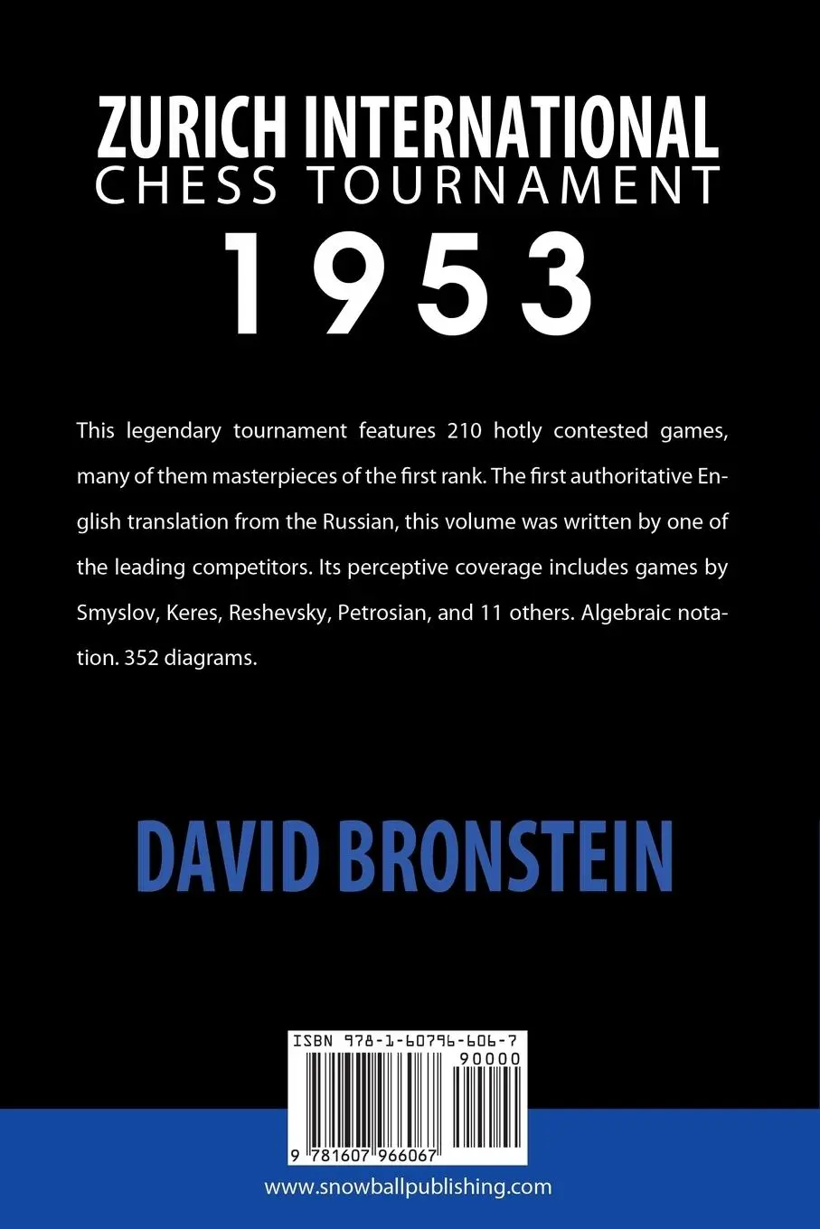 Rückseite: 9781607966067 | Zurich International Chess Tournament, 1953 | David Bronstein | Buch