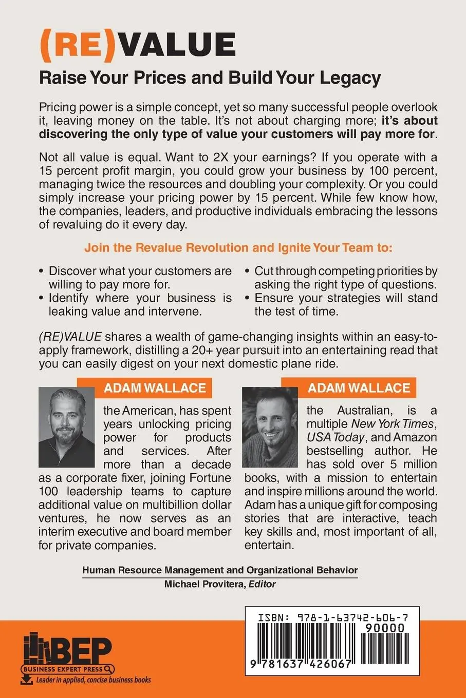 Rückseite: 9781637426067 | (Re)Value | Raise Your Prices and Build Your Legacy | Adam Wallace