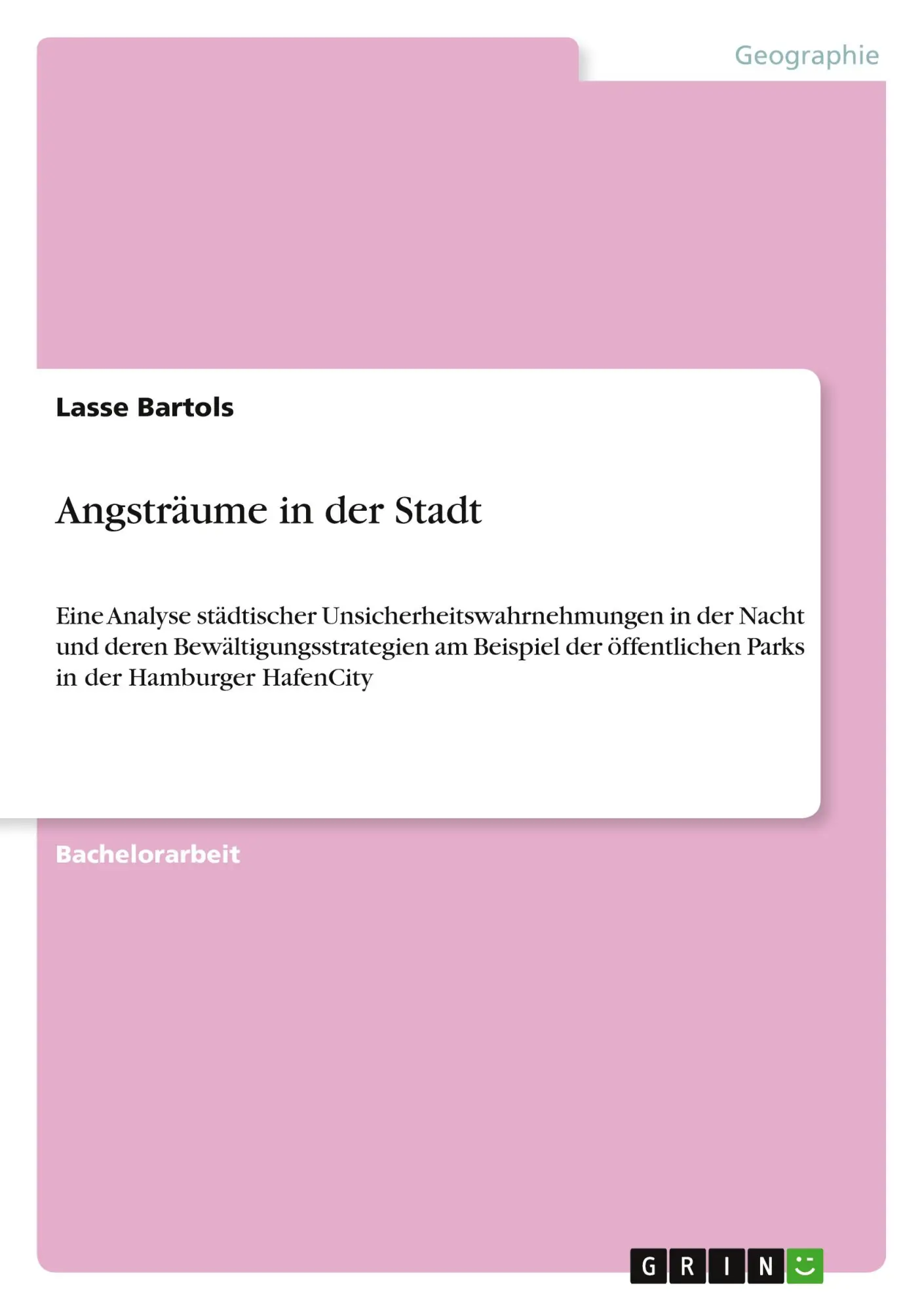 Cover: 9783389116067 | Angsträume in der Stadt | Lasse Bartols | Taschenbuch | 68 S. | 2025