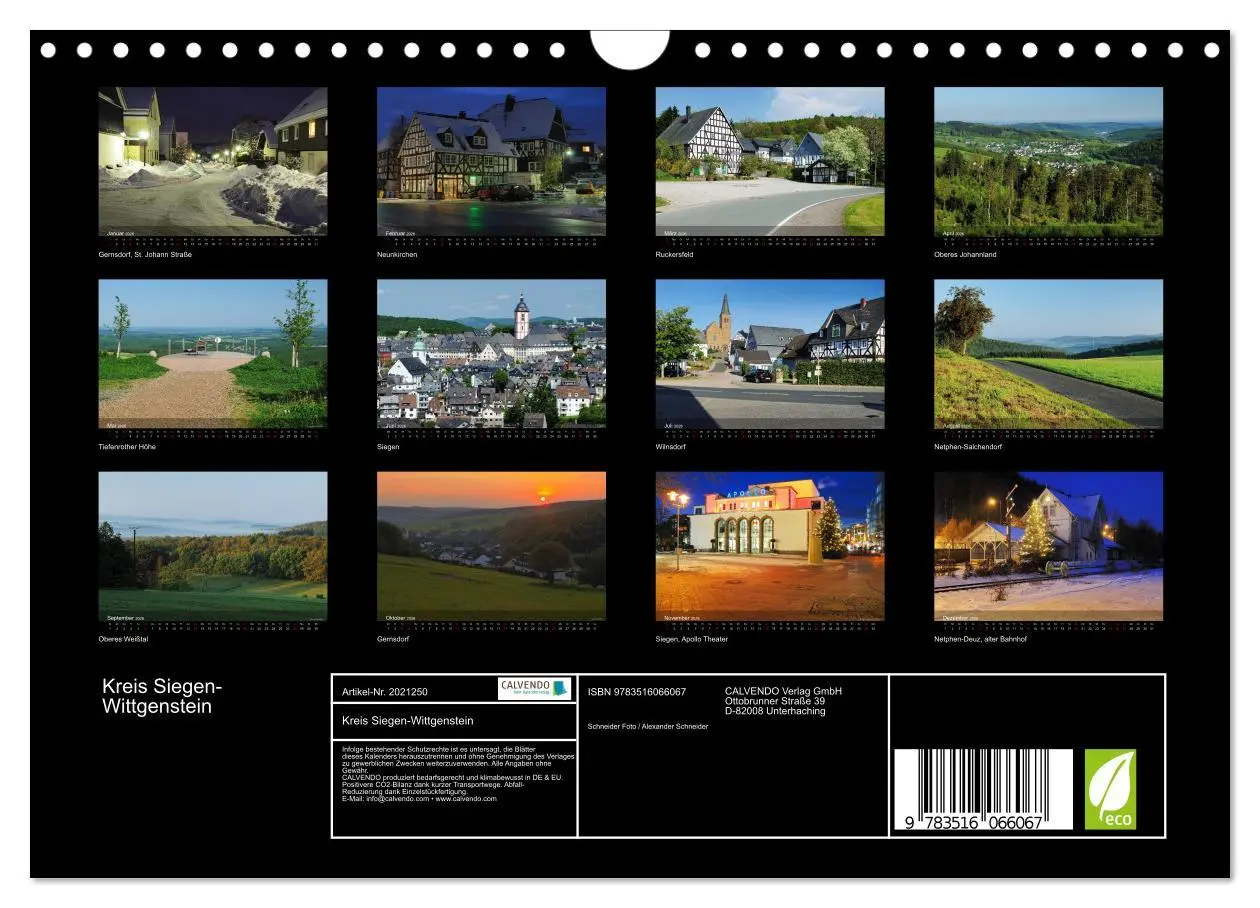 Bild: 9783516066067 | Kreis Siegen-Wittgenstein (Wandkalender 2026 DIN A4 quer), CALVENDO...