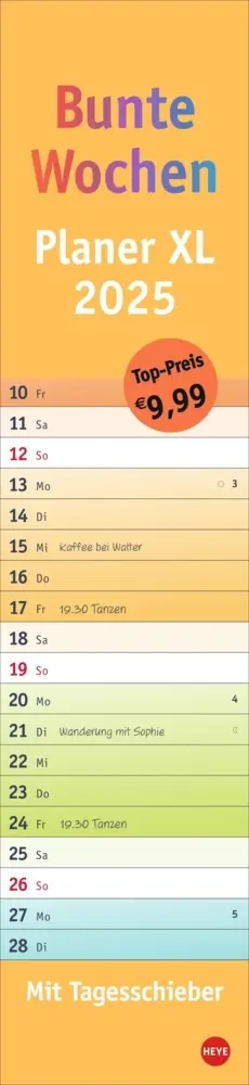 Cover: 9783756406067 | Bunte Wochen Langplaner XL 2025 | Kalender | Spiralbindung | Deutsch