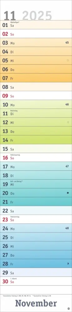 Bild: 9783756406067 | Bunte Wochen Langplaner XL 2025 | Kalender | Spiralbindung | Deutsch