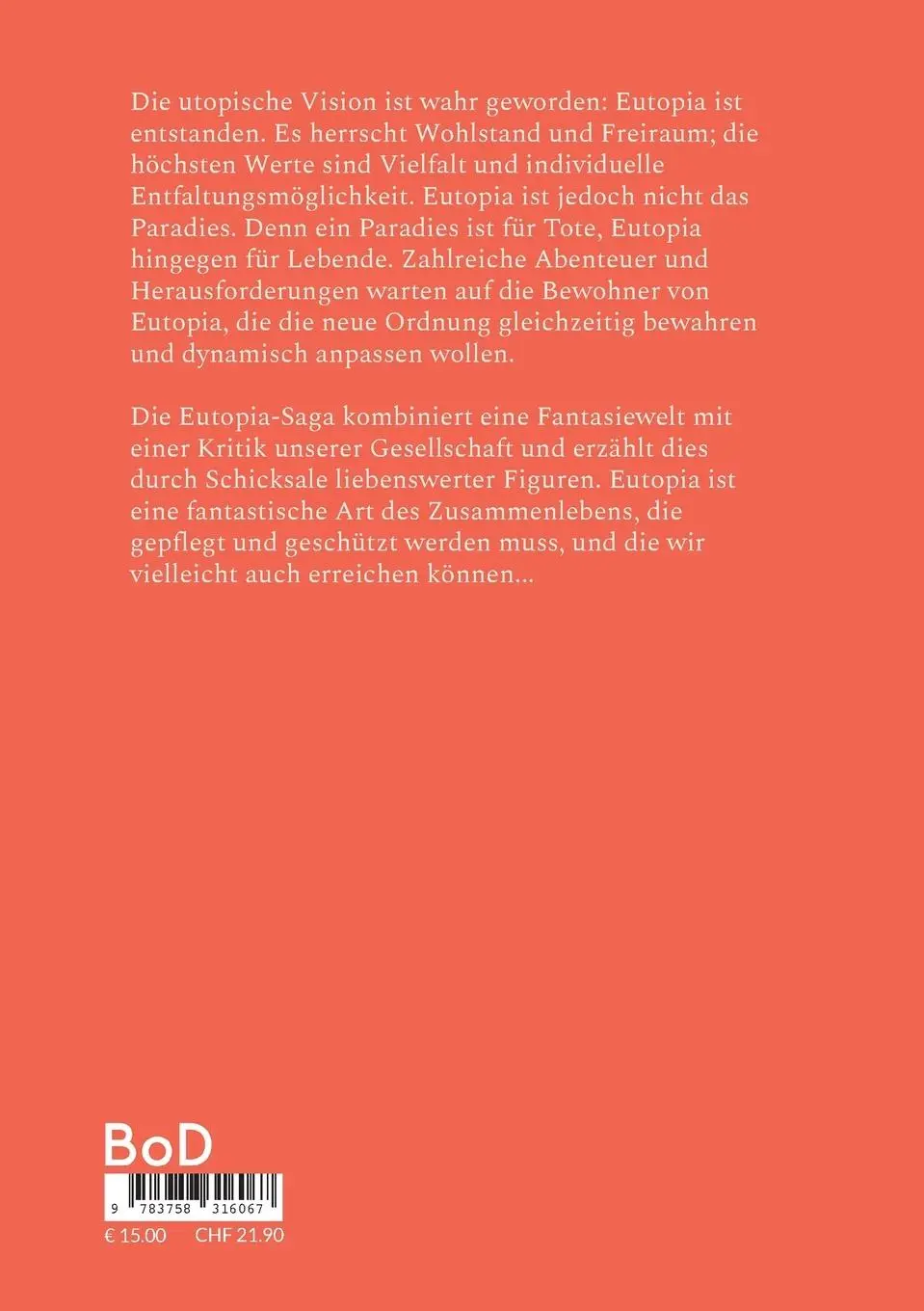 Rückseite: 9783758316067 | Eutopia | Beschleunigung | Ingrid Manogg | Taschenbuch | 196 S. | 2025