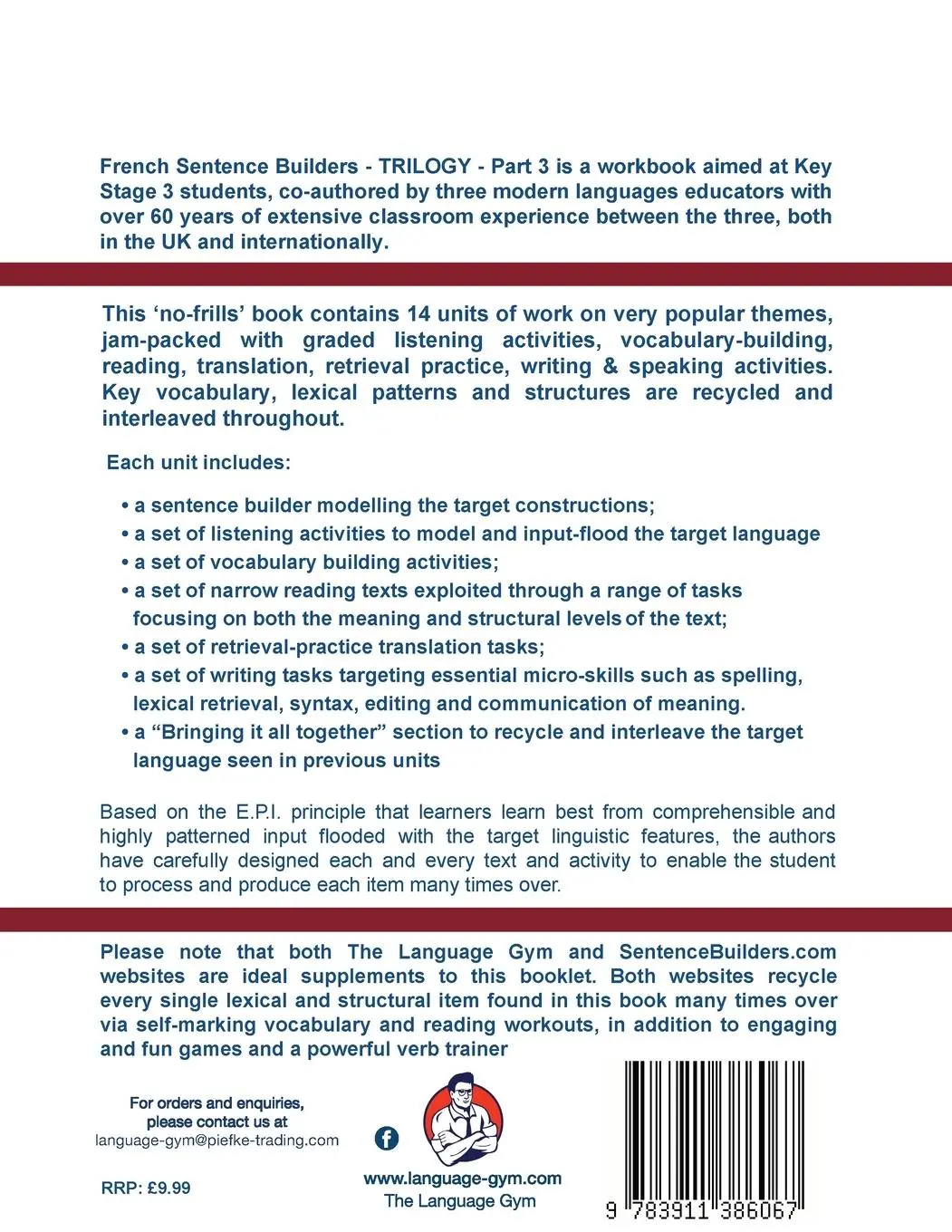 Rückseite: 9783911386067 | French Trilogy 3 Answer Booklet and Transcriptions | Viñales (u. a.)