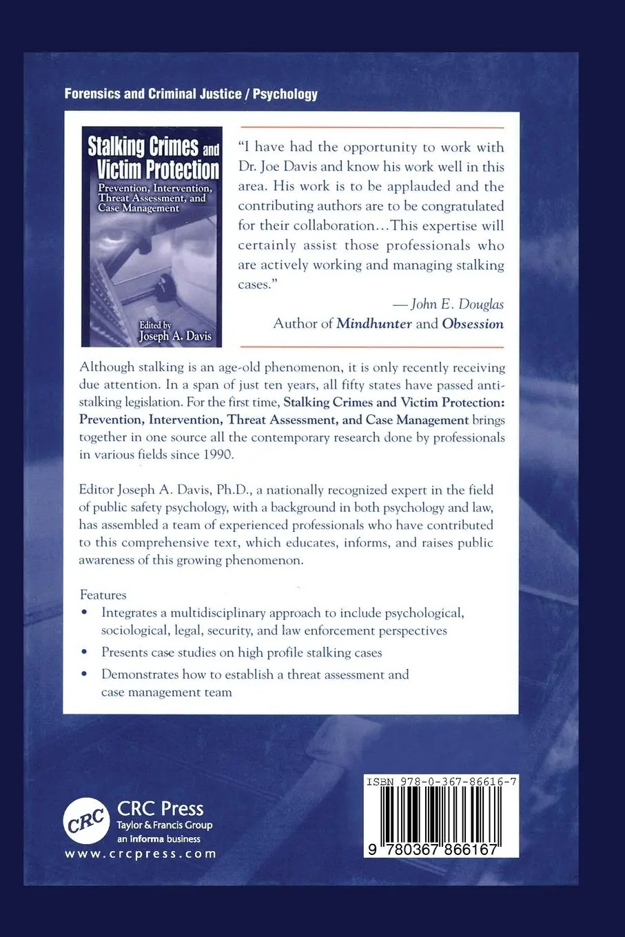Rückseite: 9780367866167 | Stalking Crimes and Victim Protection | Joseph A. Davis | Taschenbuch