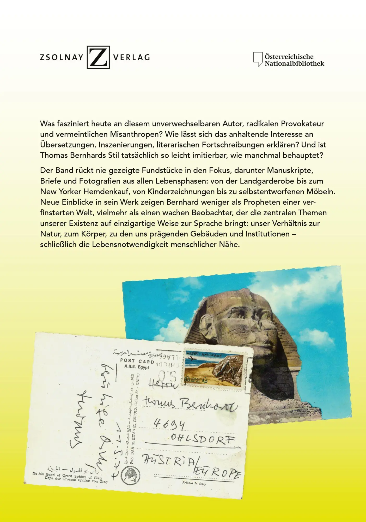 Bild: 9783552076167 | "Dem Stumpfsinn die Geisteskappe aufsetzen" | Thomas Bernhard heute