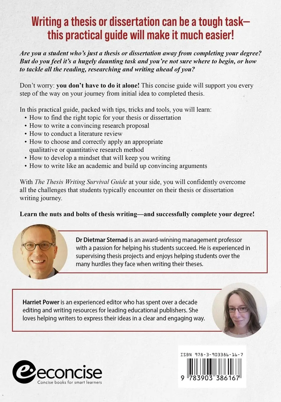 Rückseite: 9783903386167 | The Thesis Writing Survival Guide | Dietmar Sternad (u. a.) | Buch