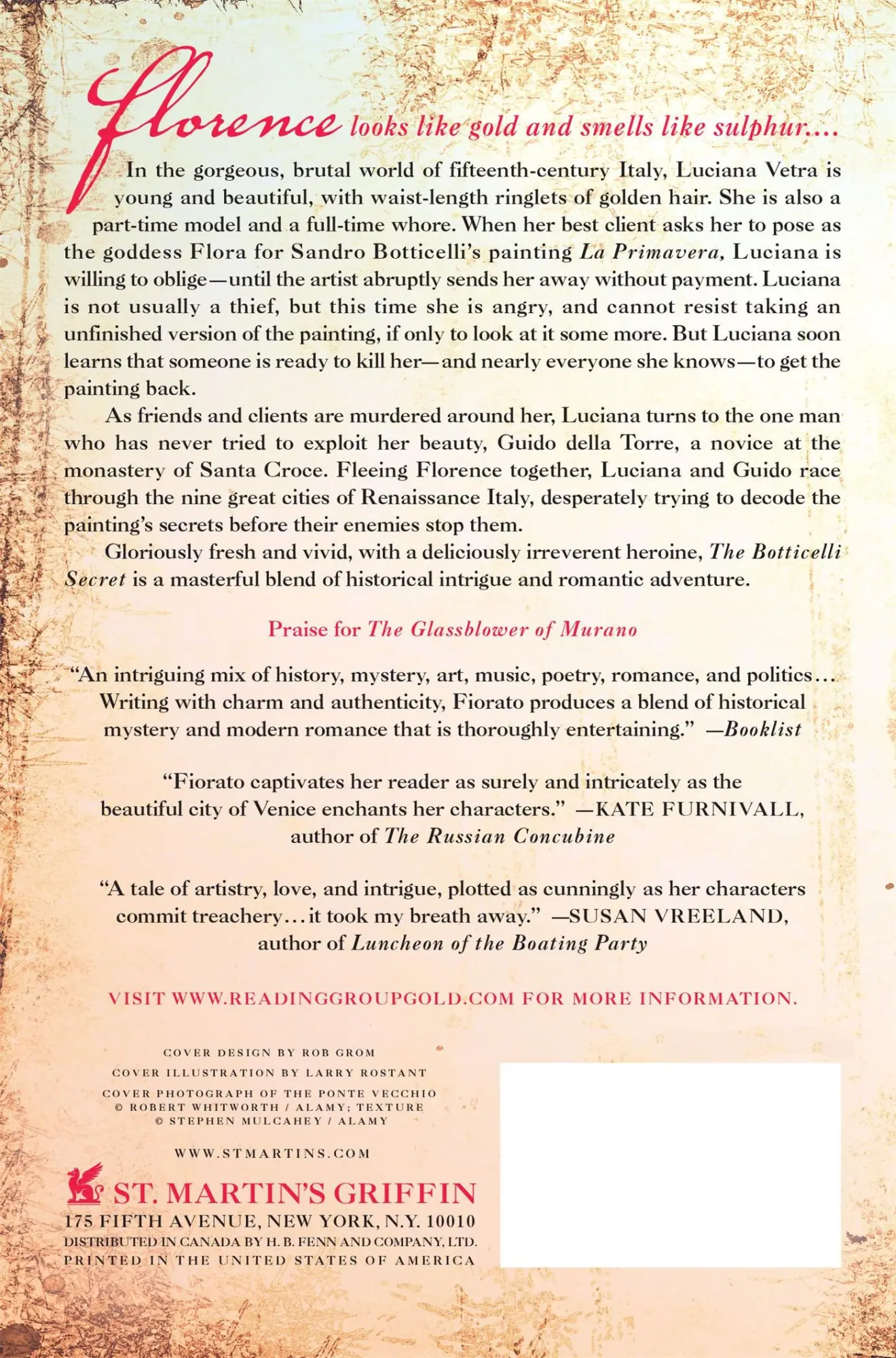 Rückseite: 9780312606367 | Botticelli Secret | Marina Fiorato | Taschenbuch | Englisch | 2010