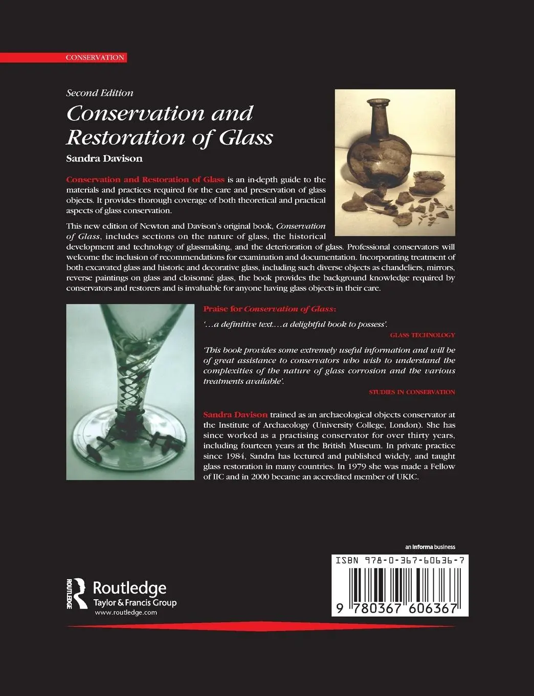 Rückseite: 9780367606367 | Conservation and Restoration of Glass | Sandra Davison (u. a.) | Buch
