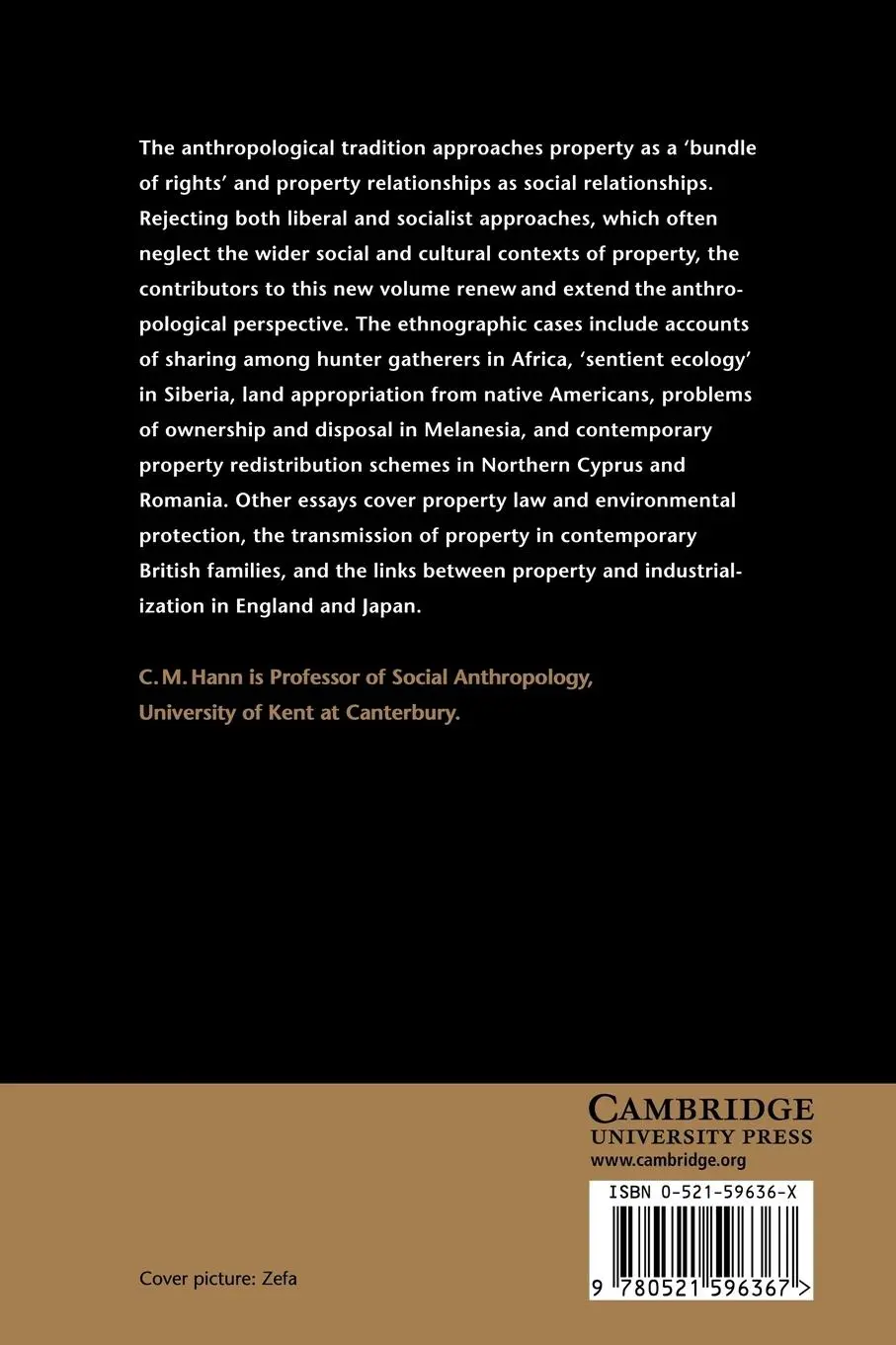 Rückseite: 9780521596367 | Property Relations | Renewing the Anthropological Tradition | Hann