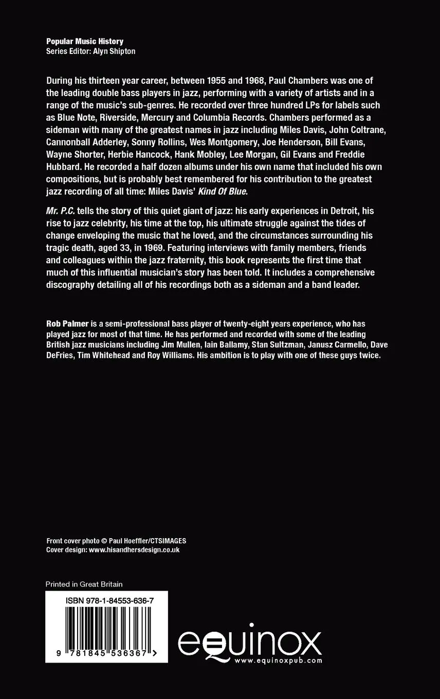 Rückseite: 9781845536367 | Mr. P.C. | The Life and Music of Paul Chambers | Rob Palmer (u. a.)