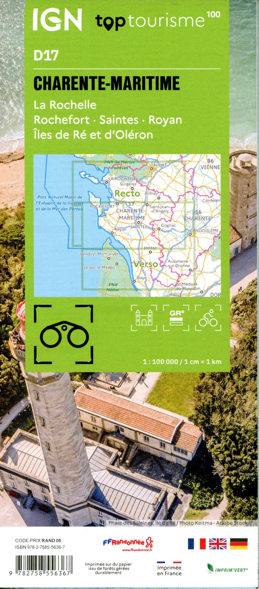 Bild: 9782758556367 | 17 Charente- Maritime | (Land-)Karte | IGN Top 100 départemental