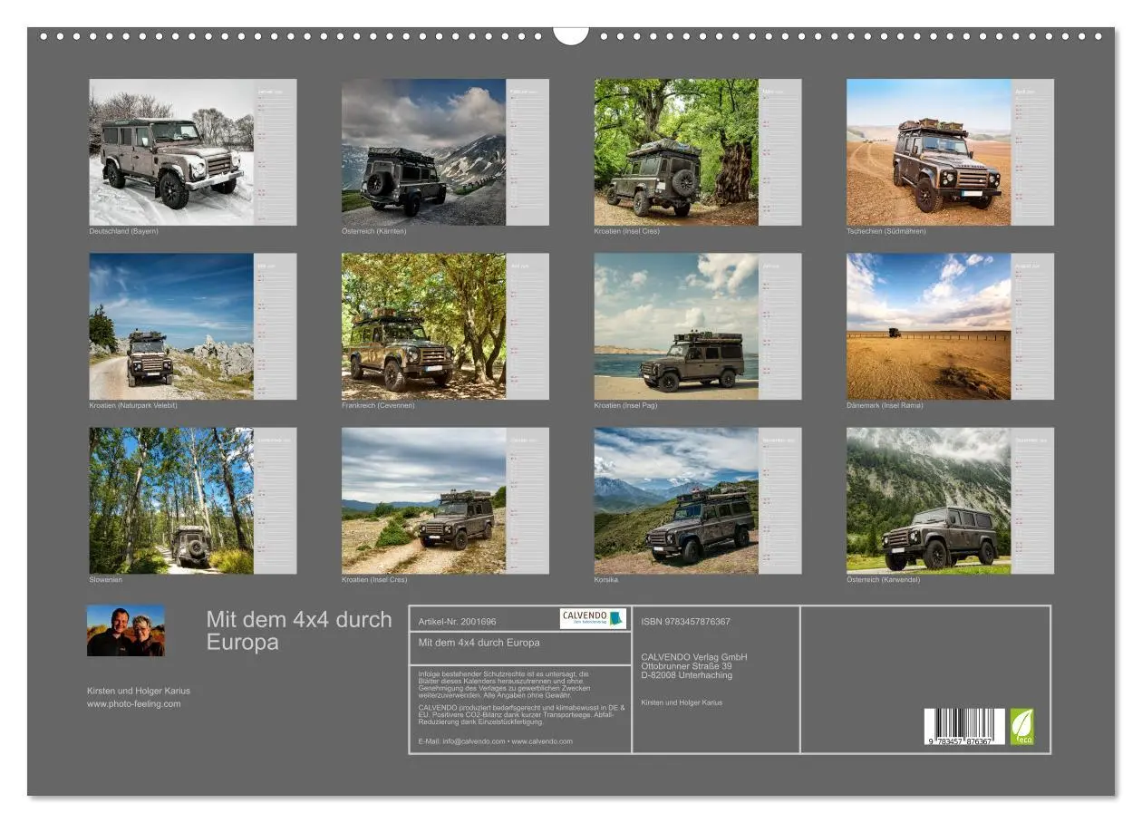 Bild: 9783457876367 | Mit dem 4x4 durch Europa (Wandkalender 2026 DIN A2 quer), CALVENDO...
